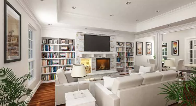 living room looking toward the fireplace